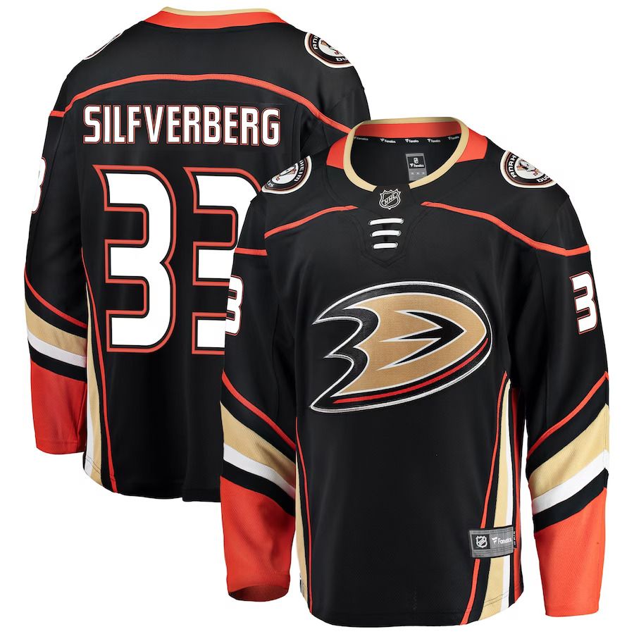 Men Anaheim Ducks 33 Jakob Silfverberg Fanatics Branded Black Breakaway Player NHL Jersey